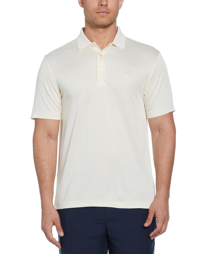 cubavera Diamond Jacquard Polo Shirt Egret