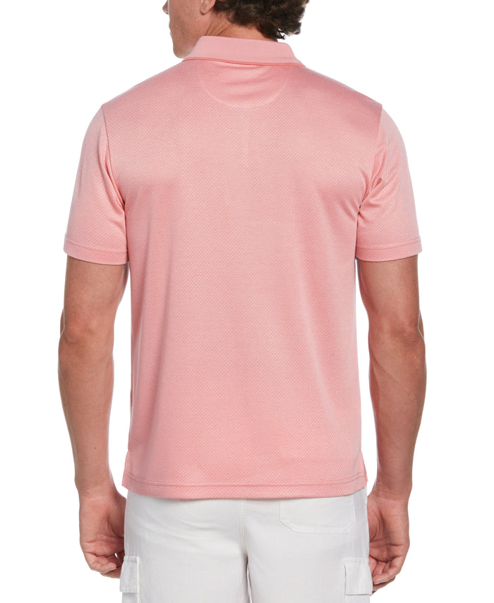 Cubavera Diamond Jacquard Polo Shirt Pink Dolphin