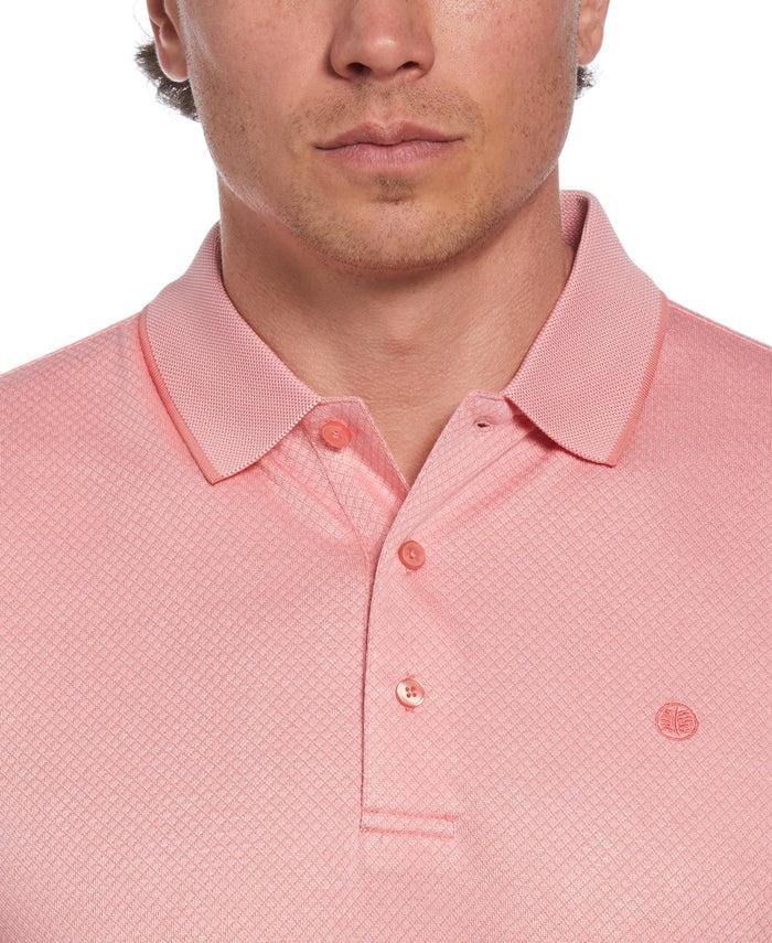 Cubavera Diamond Jacquard Polo Shirt Pink Dolphin