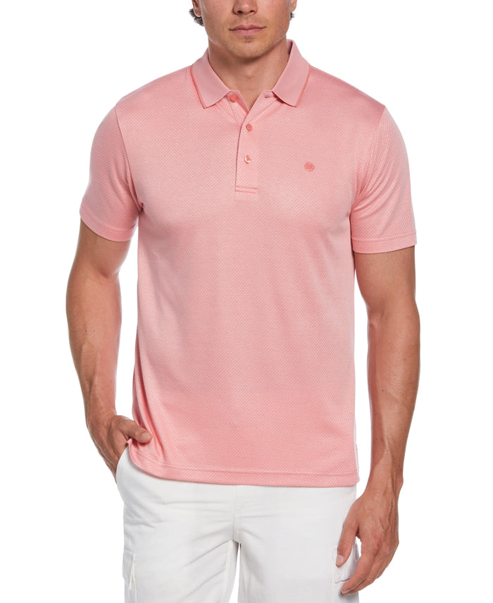 cubavera Diamond Jacquard Polo Shirt Pink Dolphin