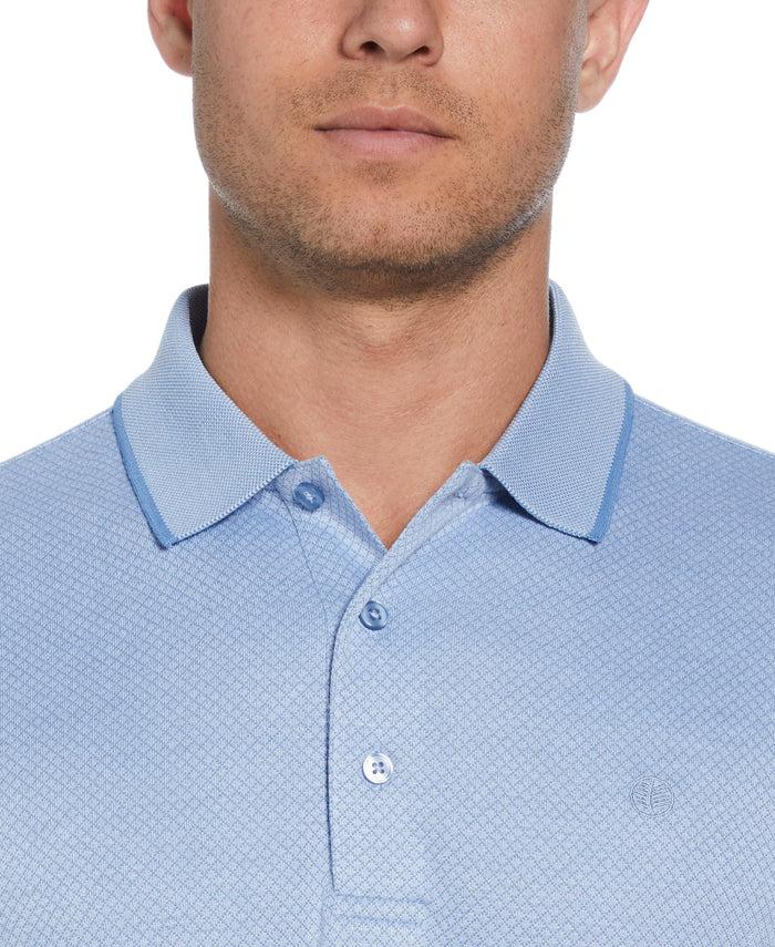 Cubavera Diamond Jacquard Polo Shirt Xenon Blue