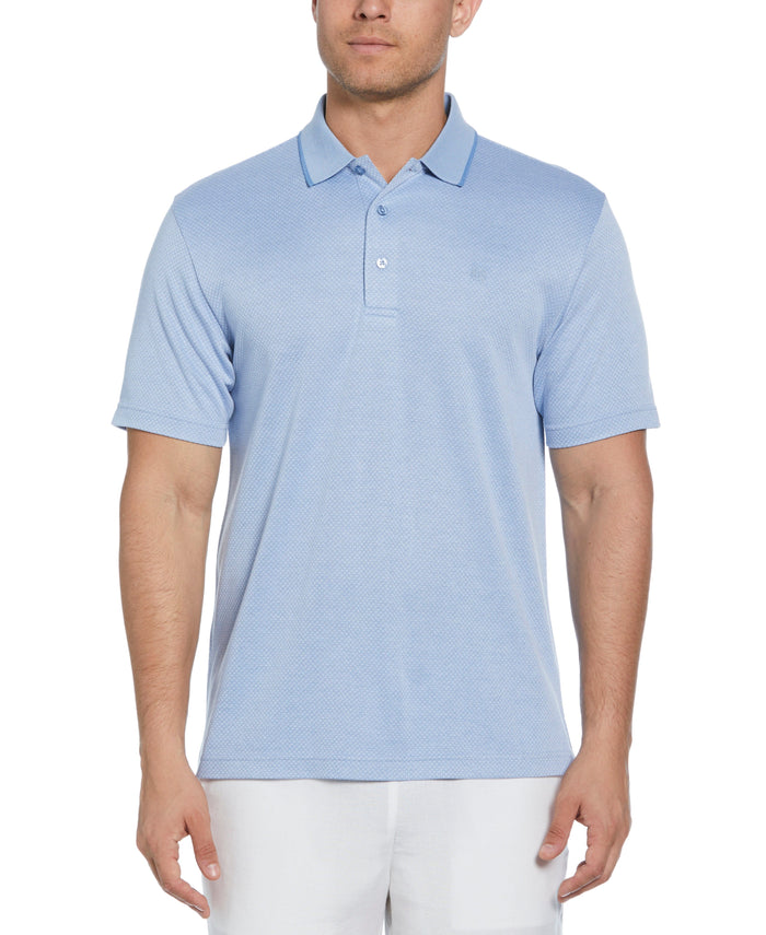 cubavera Diamond Jacquard Polo Shirt Xenon Blue
