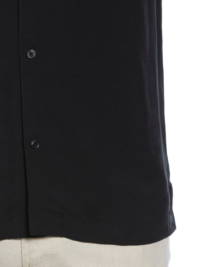 Cubavera Embroidered Floral Shirt Jet Black