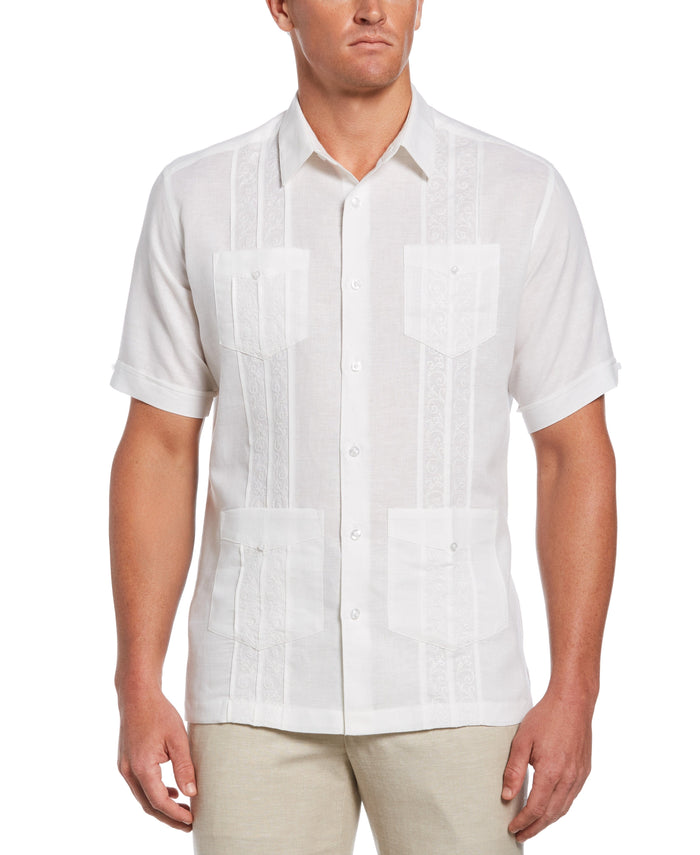 cubavera Embroidered Guayabera Shirt Bright White