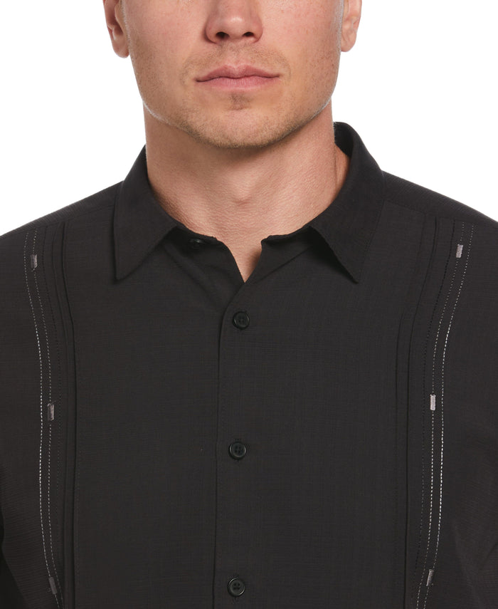 Cubavera Embroidered Panel Shirt Jet Black