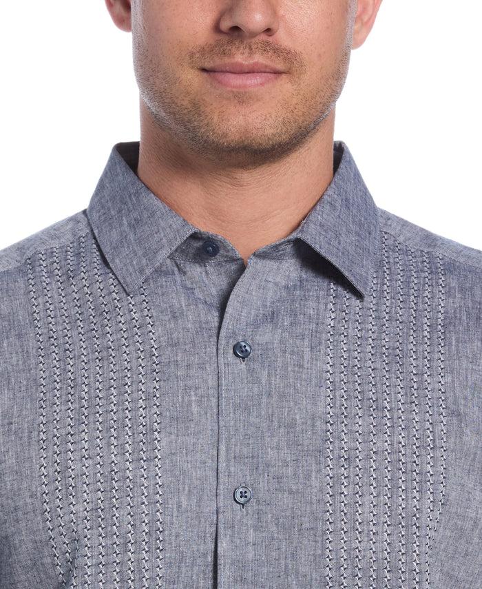 Cubavera Engineered Dobby Panels Shirt Dress Blues