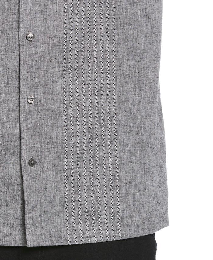 Cubavera Engineered Dobby Panels Shirt Jet Black