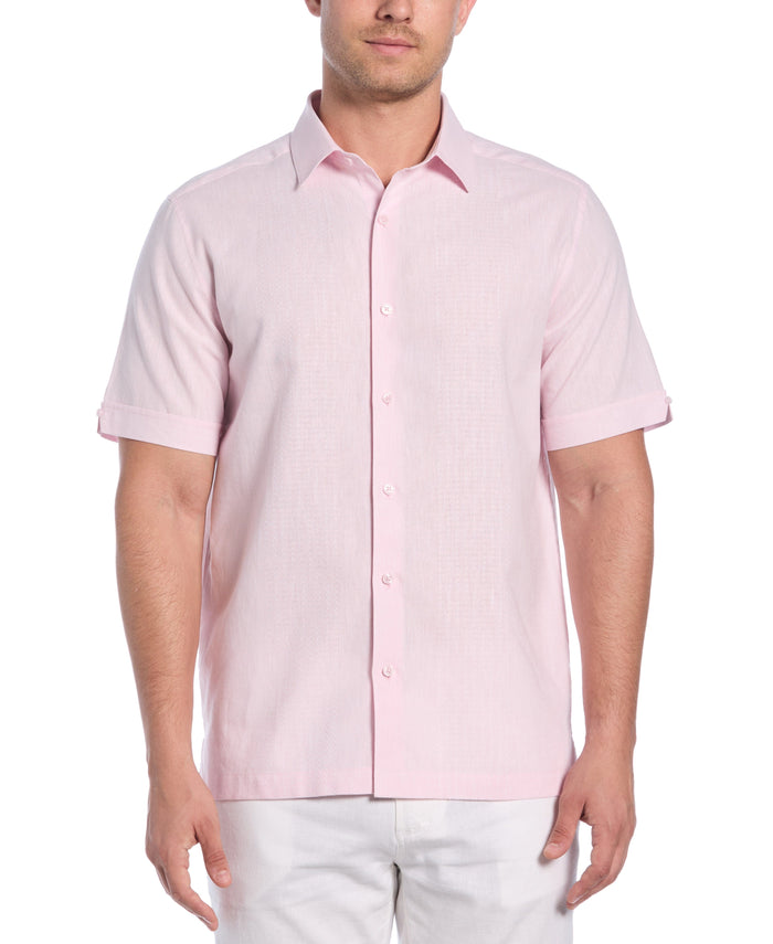 cubavera Engineered Dobby Panels Shirt Rose Shadow