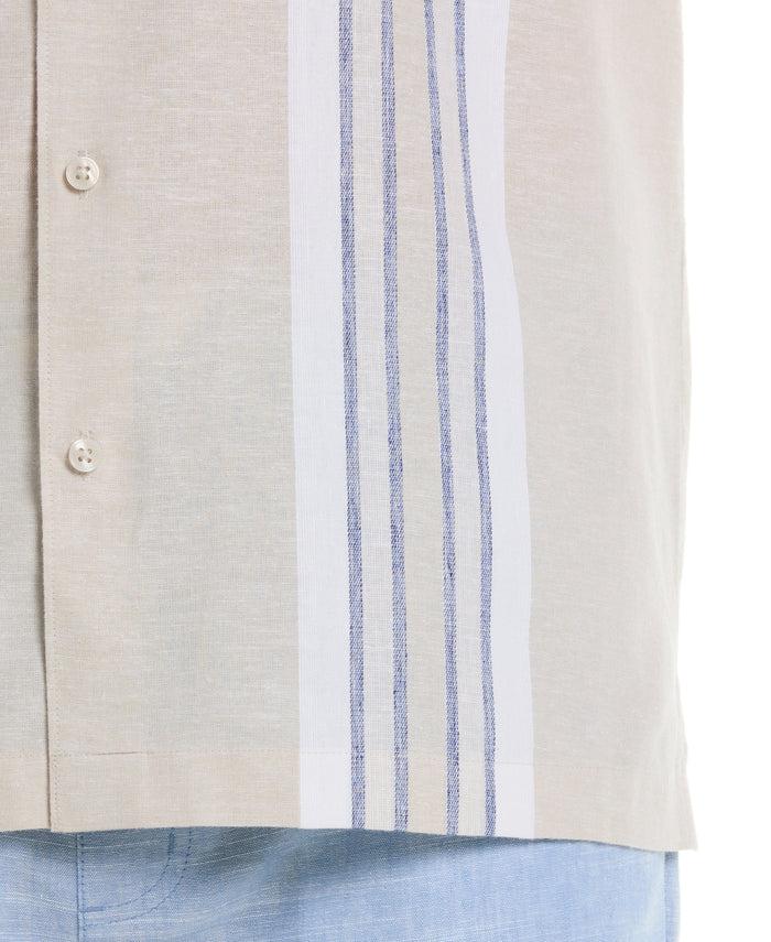 Cubavera Engineered Stripe Panel Shirt Egret