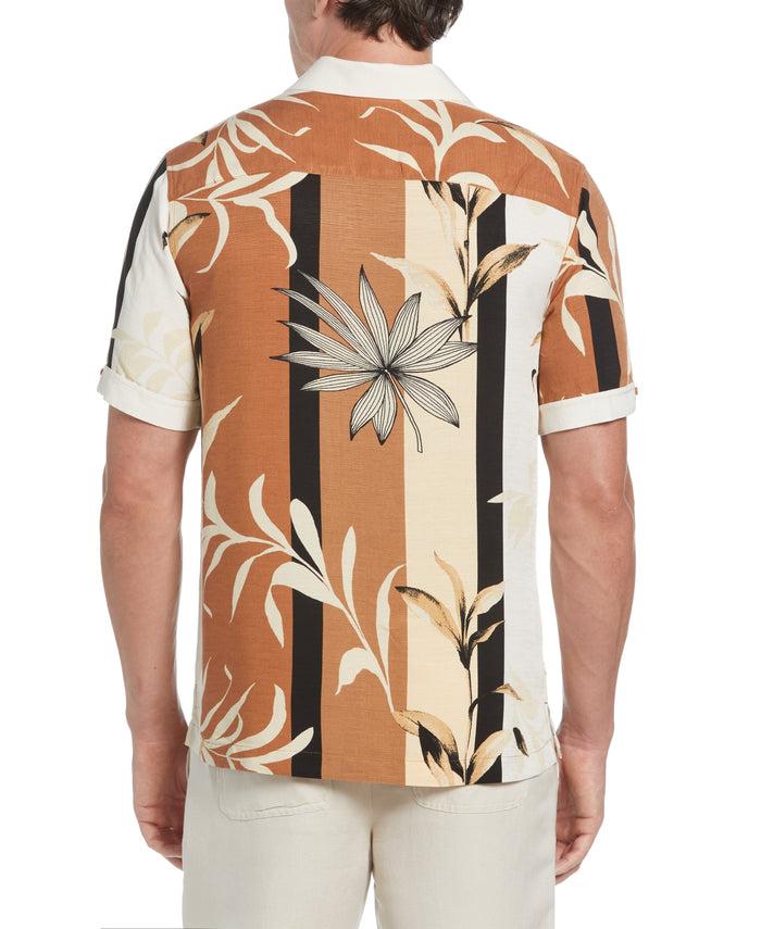 Cubavera Engineered Stripe Print Shirt Pecan Brown