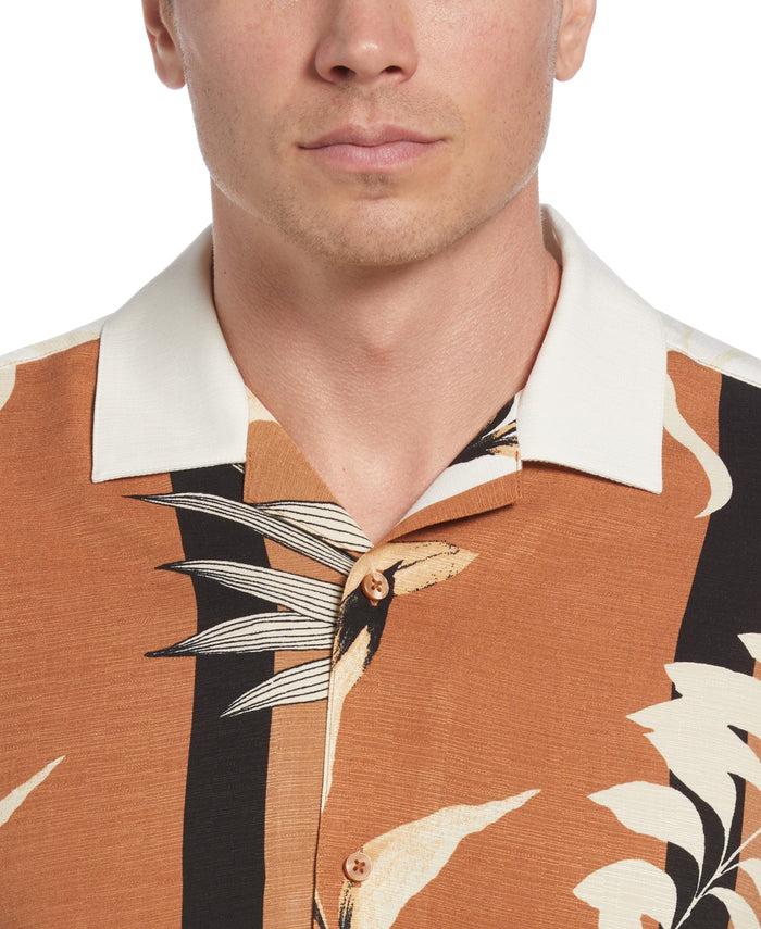 Cubavera Engineered Stripe Print Shirt Pecan Brown