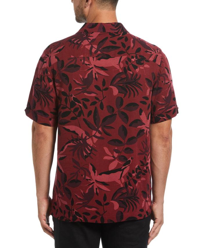 Cubavera Exploded Print Shirt Cabernet