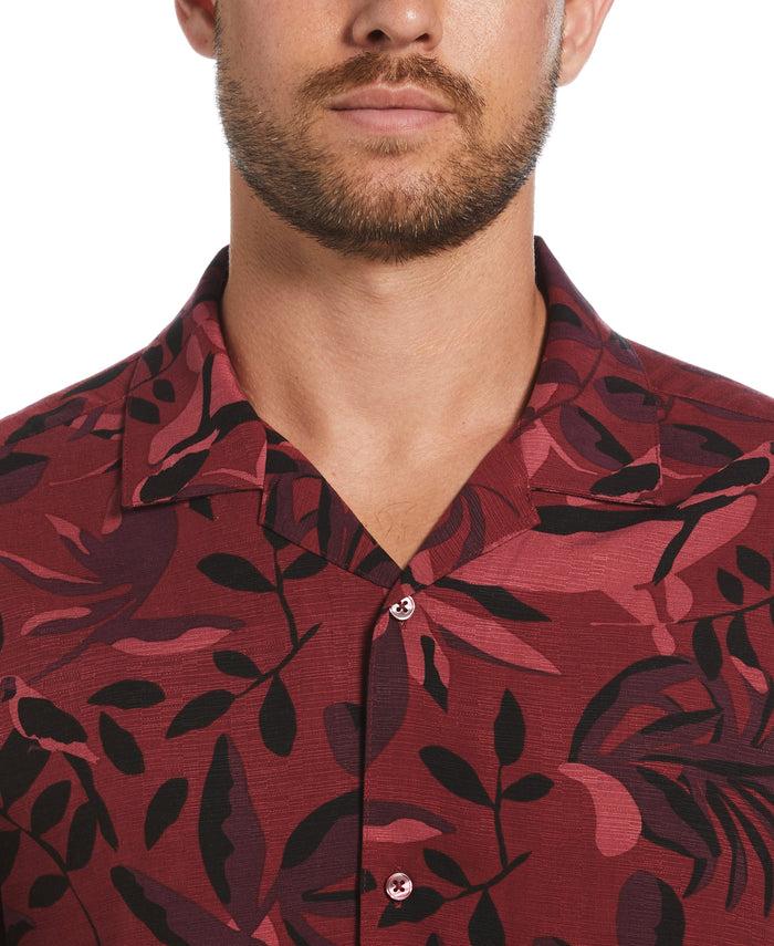 Cubavera Exploded Print Shirt Cabernet