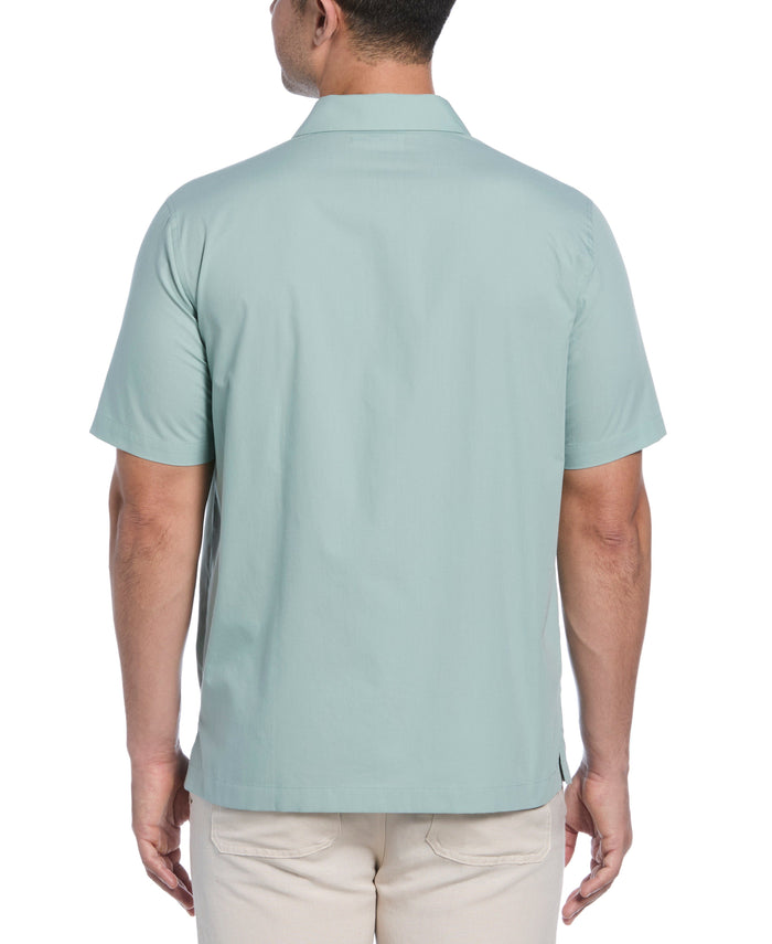 Cubavera Four Pocket Guayabera Shirt Blue Surf