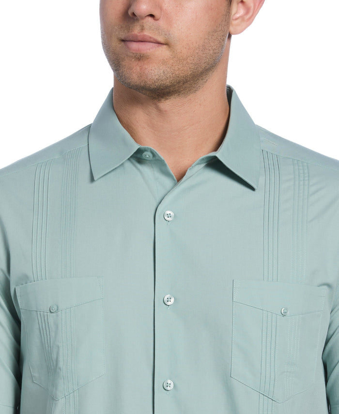 Cubavera Four Pocket Guayabera Shirt Blue Surf