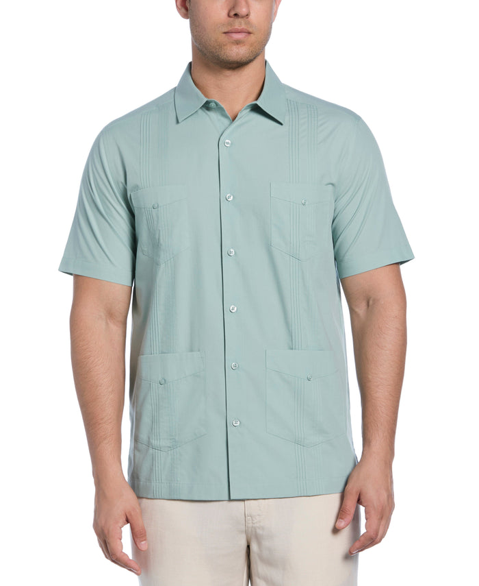 cubavera Four Pocket Guayabera Shirt Blue Surf