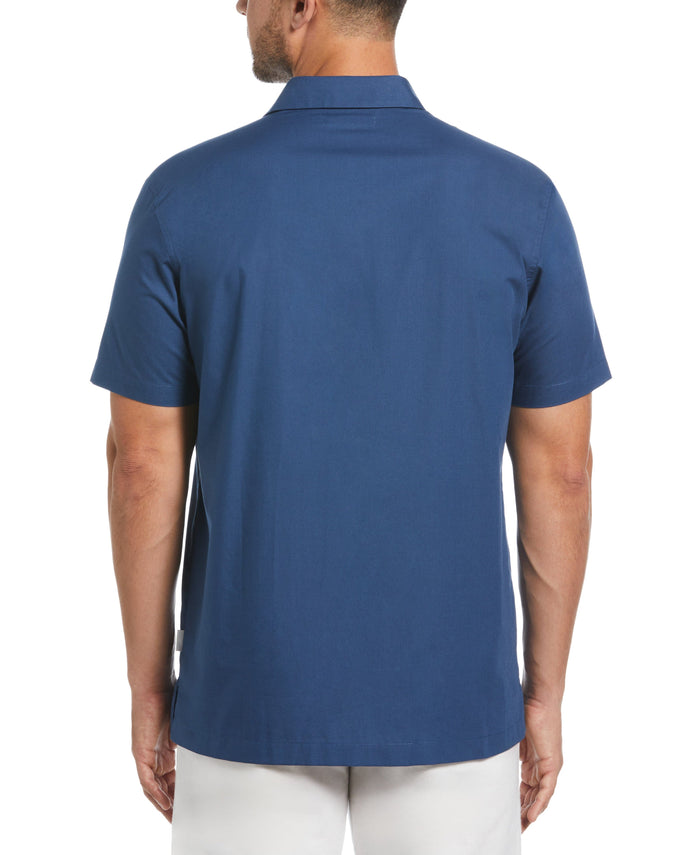 Cubavera Four Pocket Guayabera Shirt Ensign Blue