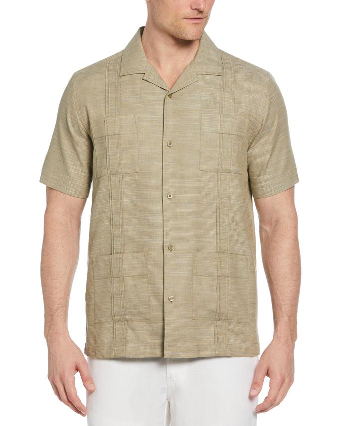 cubavera Gauze Textured Guayabera Shirt Aloe