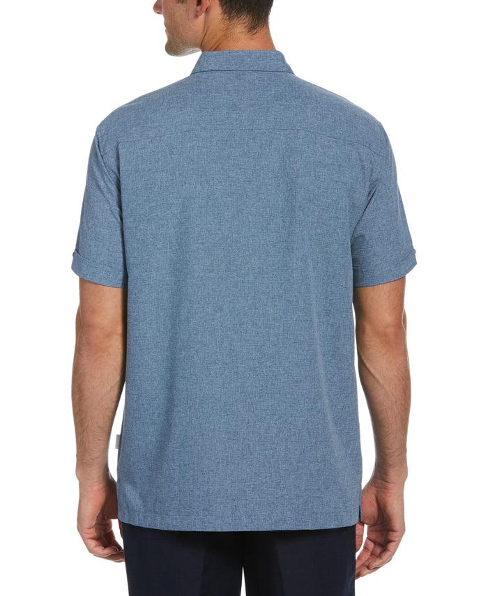 Cubavera Geo Embroidered Panel Shirt Dress Blues