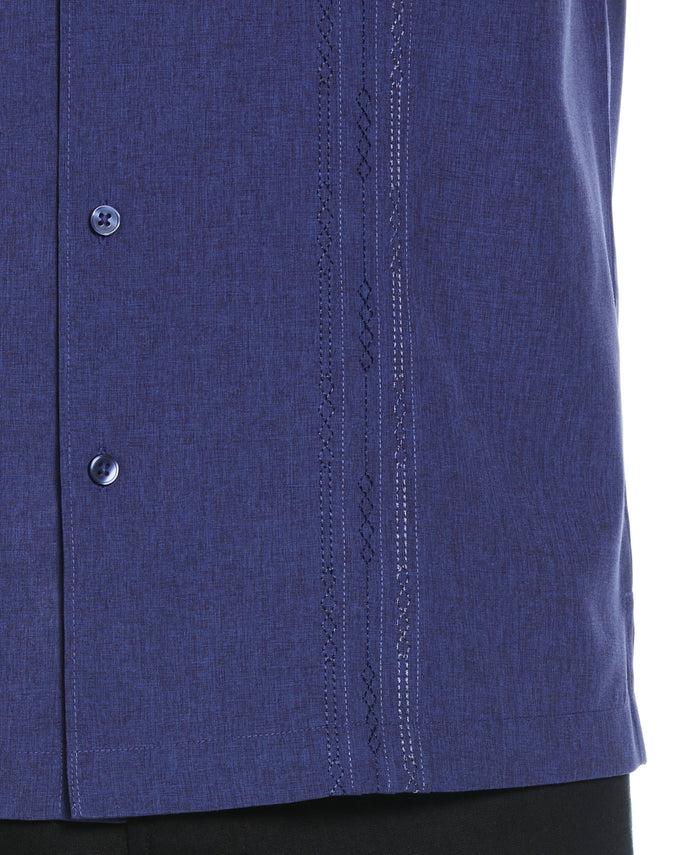 Cubavera Geo Embroidered Panel Shirt Skipper Blue