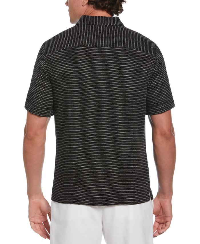 Cubavera Geo Palms Print Shirt Jet Black