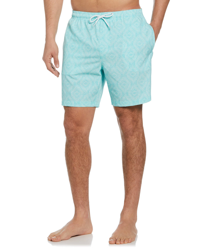 cubavera Geo Print Swim Trunks Aruba Blue