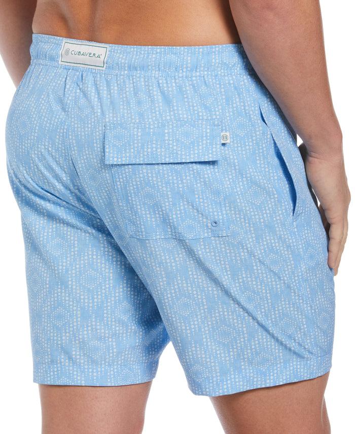 Cubavera Geo Print Swim Trunks Little Boy Blue