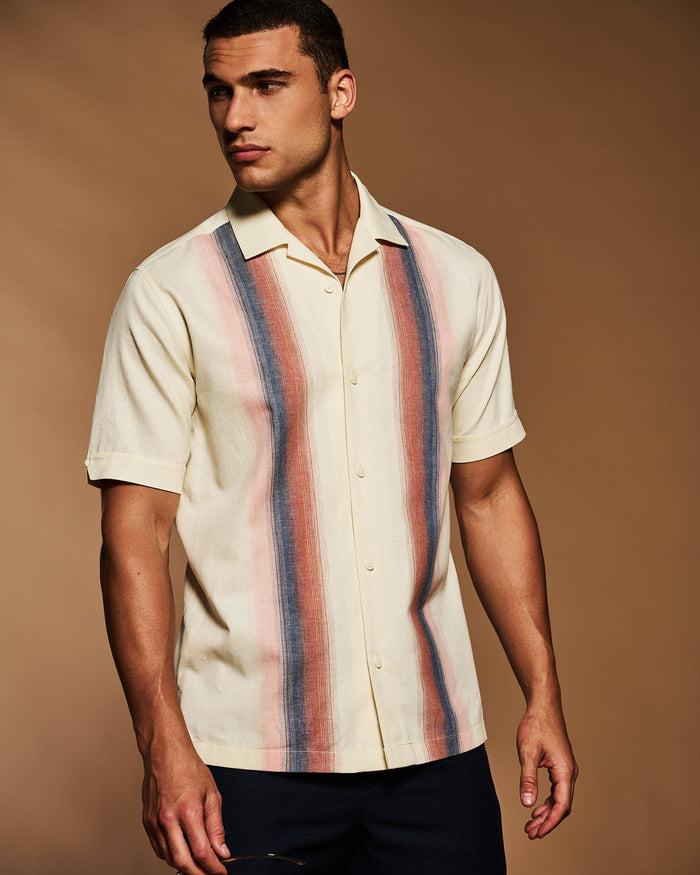Cubavera Gradient Panel Print Shirt Tofu