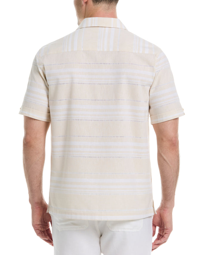 Cubavera Horizontal Stripe Shirt Whitecap Gray