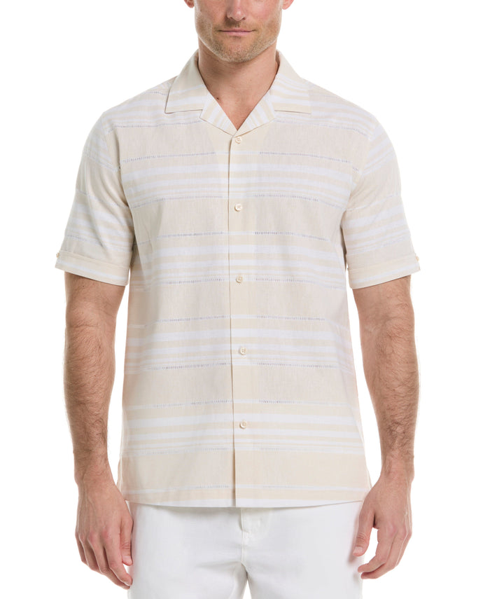 cubavera Horizontal Stripe Shirt Whitecap Gray