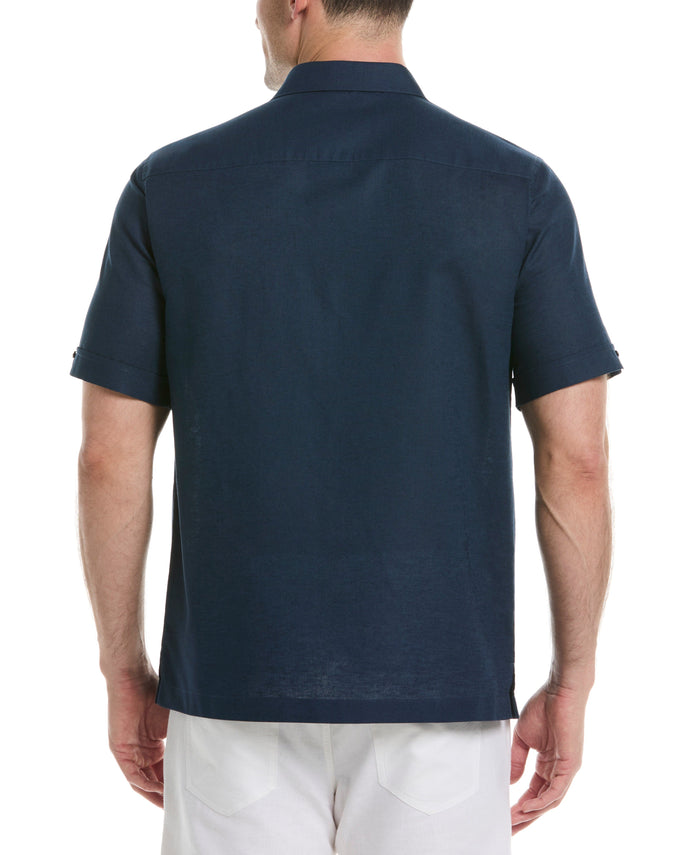 Cubavera L-Shape Embroidery Shirt Dress Blues