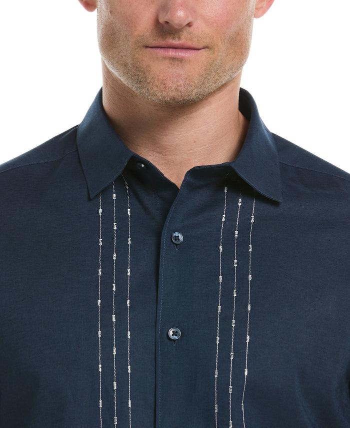 Cubavera L-Shape Embroidery Shirt Dress Blues