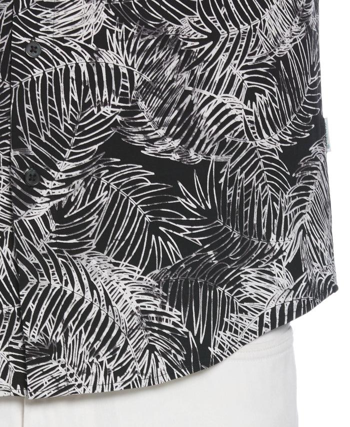 Cubavera Leaves Print Shirt Jet Black