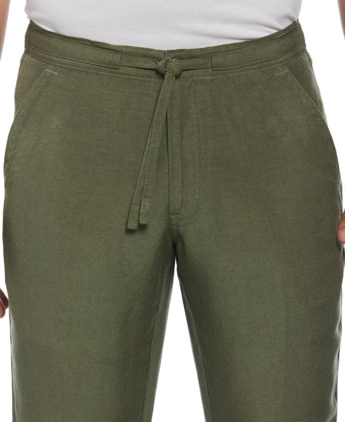 Cubavera Linen-Blend Core Drawstring Pants Olivine