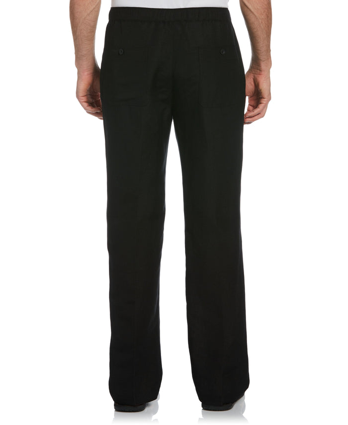 Cubavera Linen-Blend Drawstring Pants Black