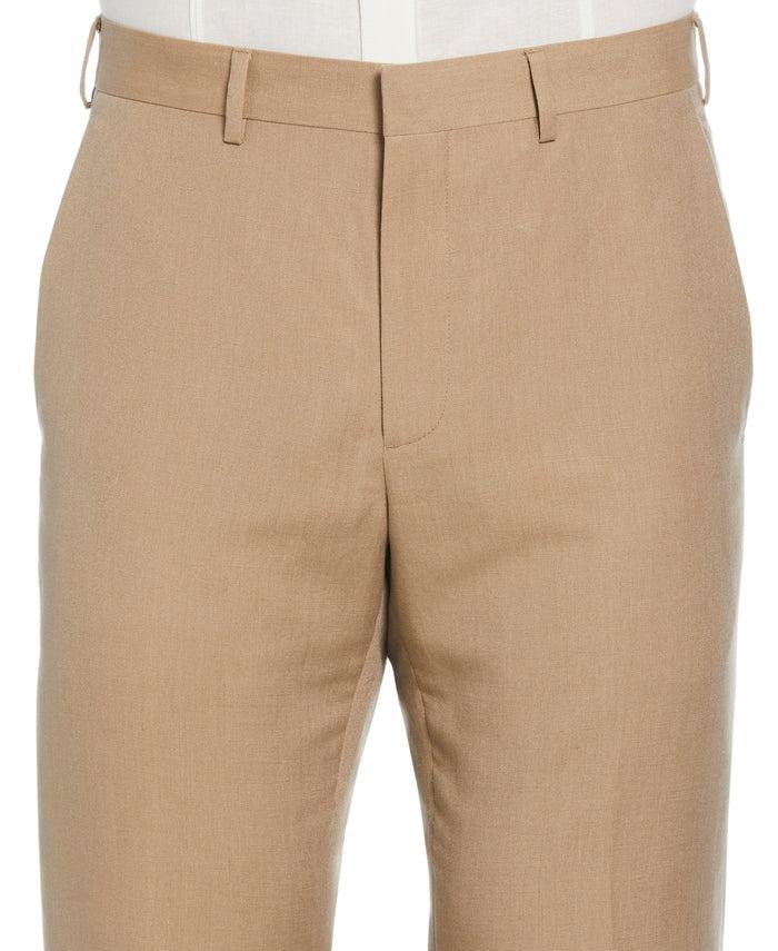 Cubavera Linen-Blend Flat Front Pant - Brown Dune