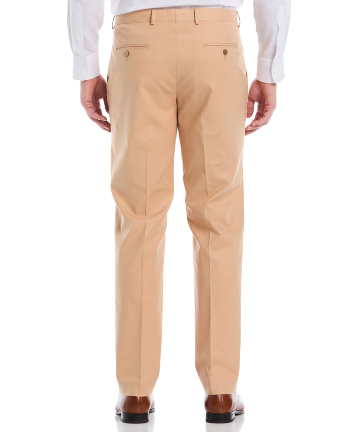 Cubavera Linen Blend Flat Front Pant Camel
