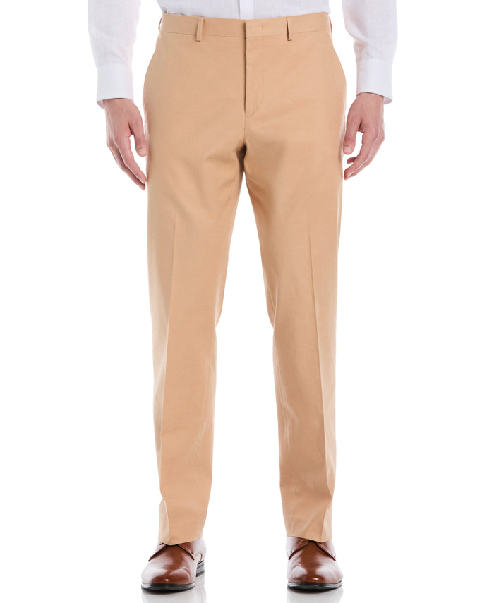 cubavera Linen Blend Flat Front Pant Camel