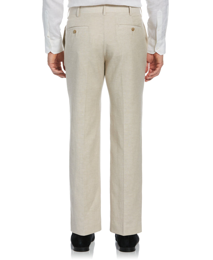 Cubavera Linen-Blend Flat Front Pants - Khaki Khaki