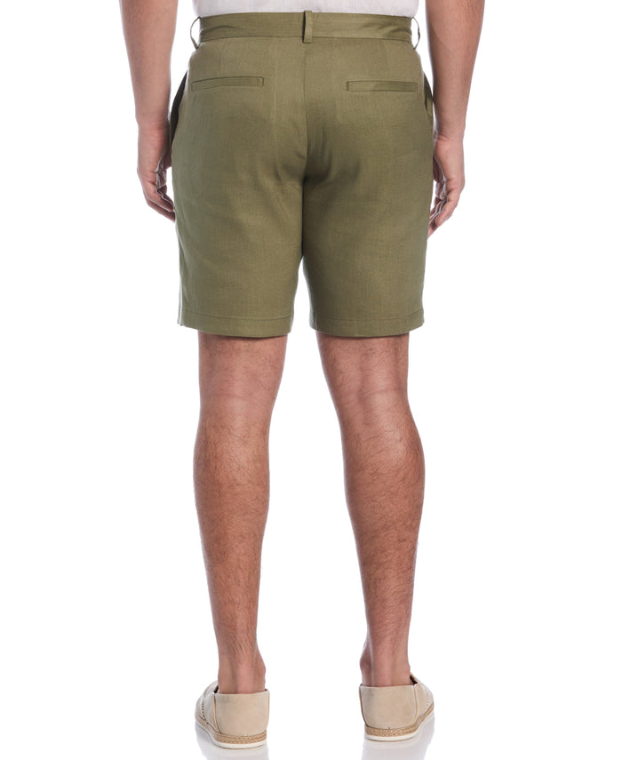 Cubavera Linen-Blend Flat Front Shorts Olivine