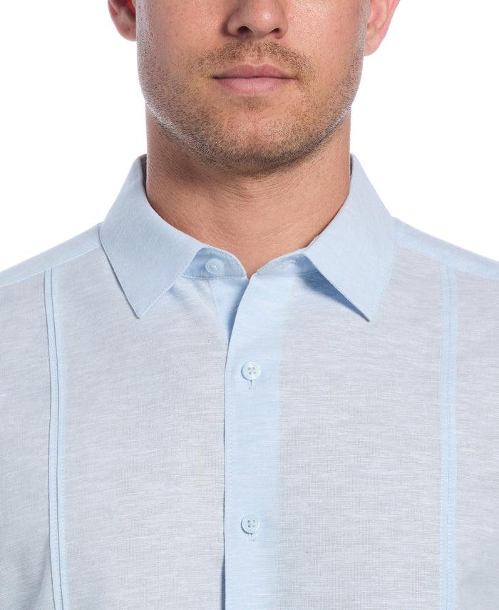 Cubavera Linen Blend Panel Shirt Dream Blue