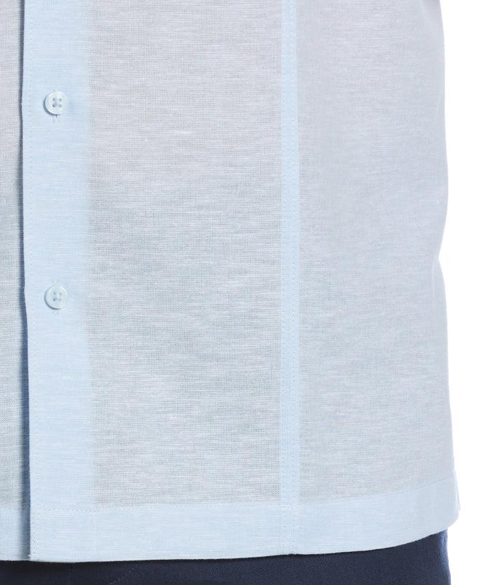 Cubavera Linen Blend Panel Shirt Dream Blue