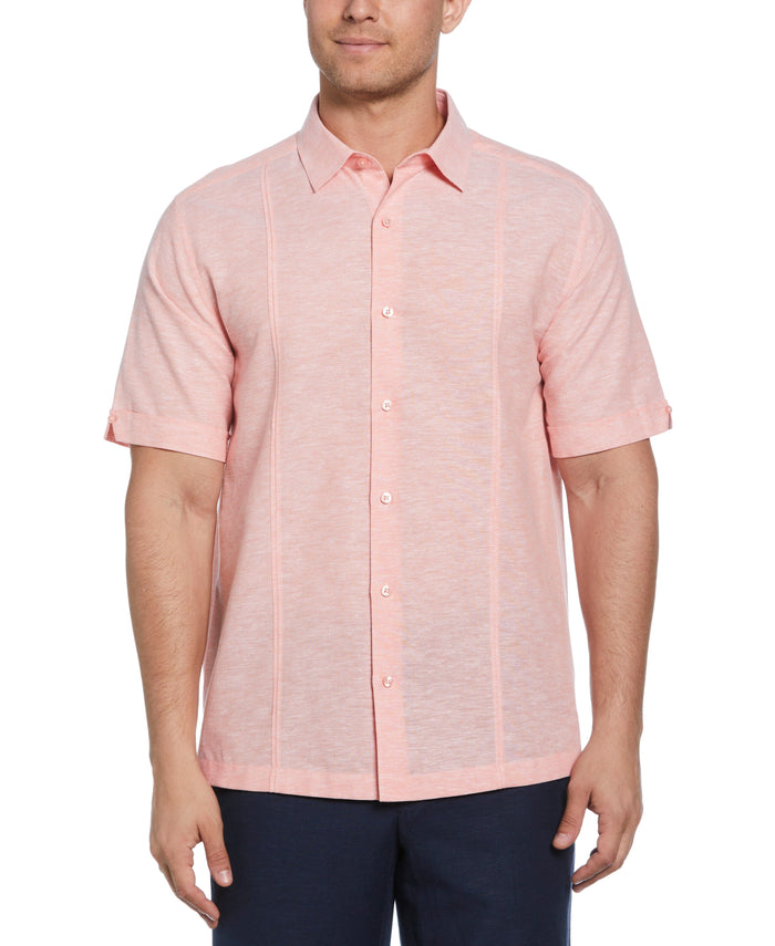 cubavera Linen Blend Panel Shirt Lantana