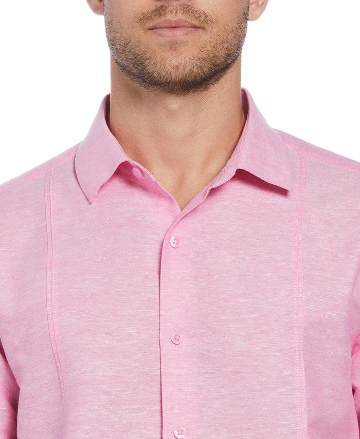 Cubavera Linen Blend Panel Shirt Strawberry Moon