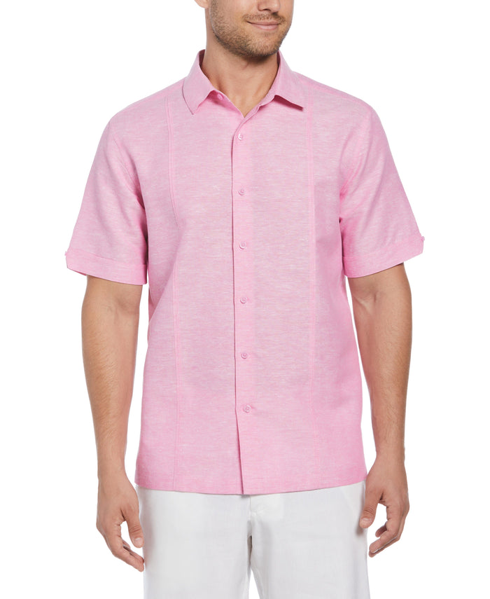 cubavera Linen Blend Panel Shirt Strawberry Moon