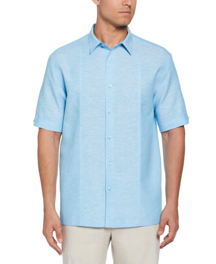 cubavera Linen Blend Panel Shirt Swim Cap