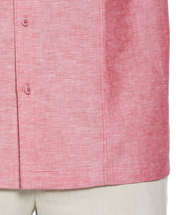 Cubavera Linen Blend Panel Shirt Tango Red