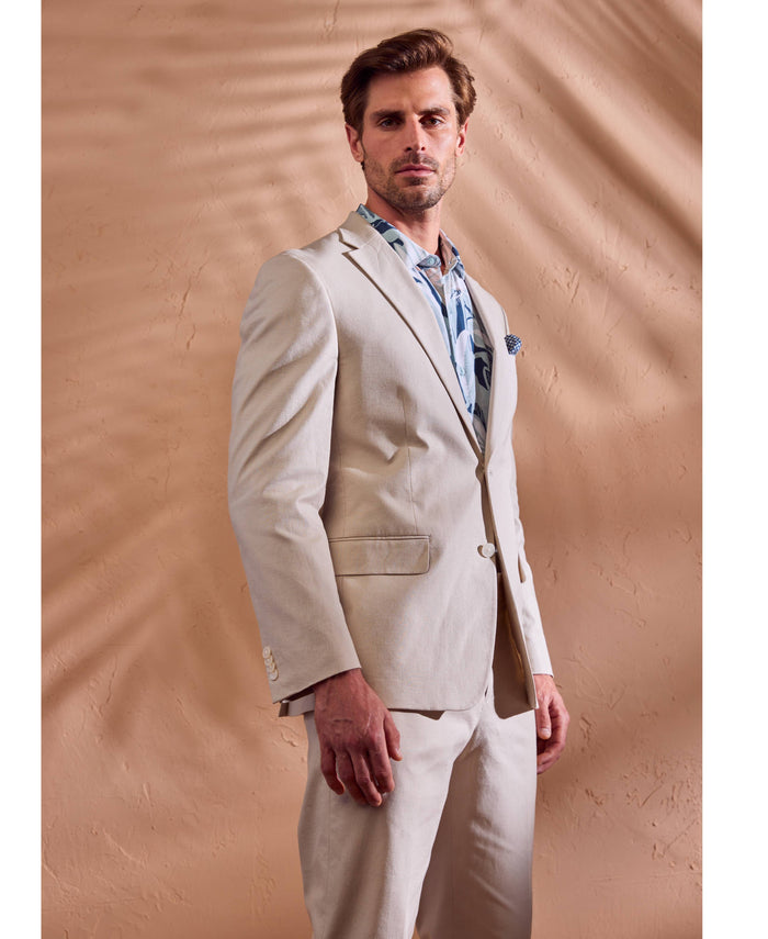 Cubavera Linen Blend Suit Jacket Beige