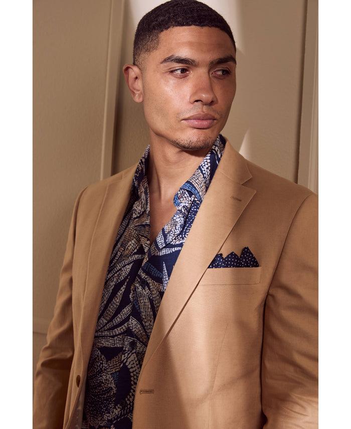 Cubavera Linen Blend Suit Jacket Camel