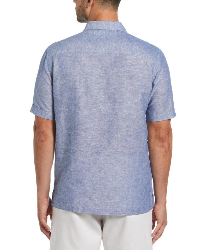 Cubavera Linen Blend Textured Panel Shirt Limoges